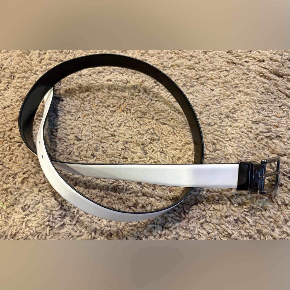 Leather White Belt